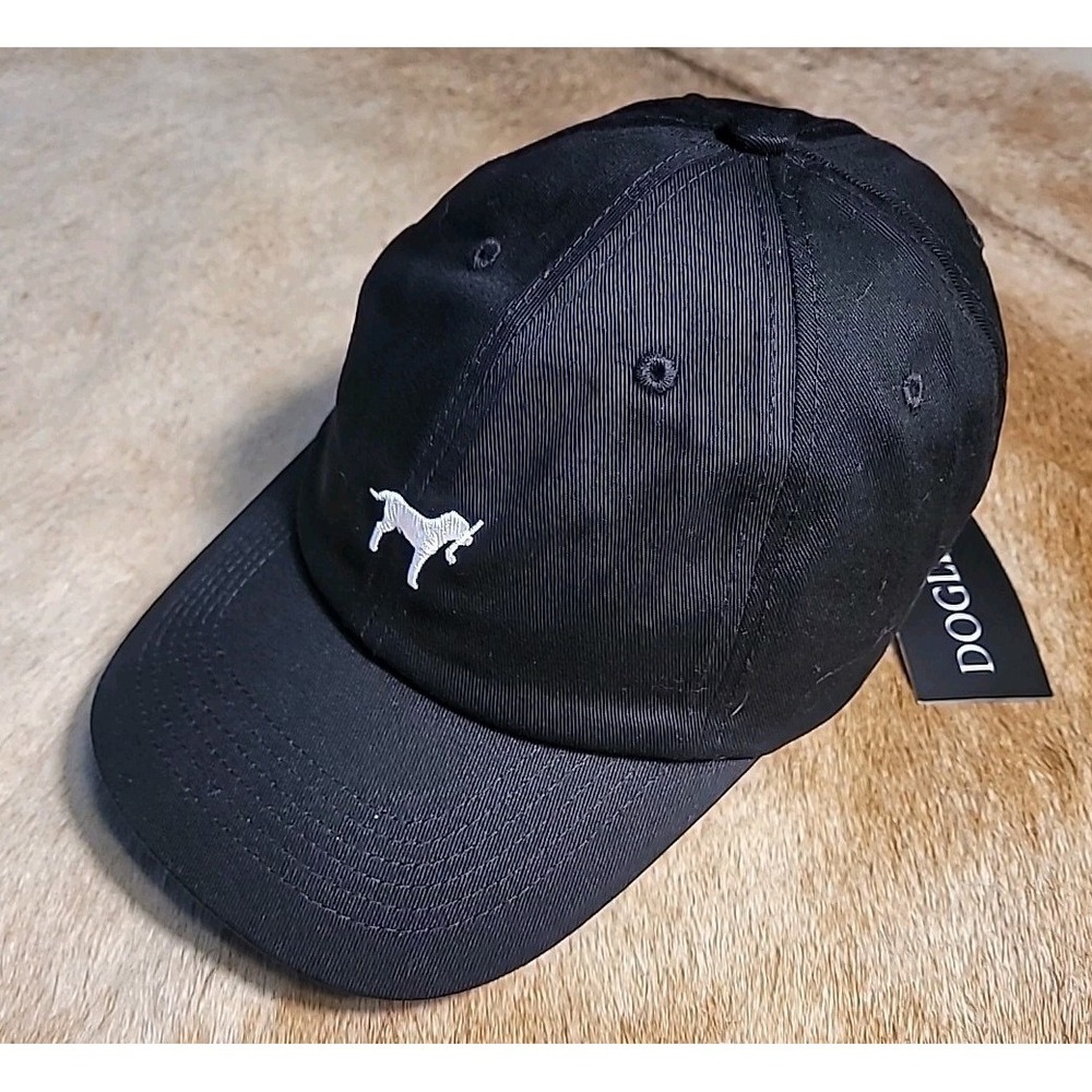 Dogleg Golf Hat Adjustable Black Baseball Cap Dog Golf Club Graphic New